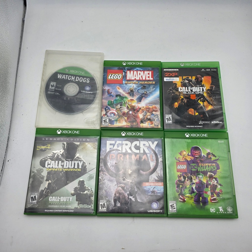 Xbox One Game Lot Call of Duty Black Ops 4 Far Cry Primal LEGO Marvel DC 6 H4